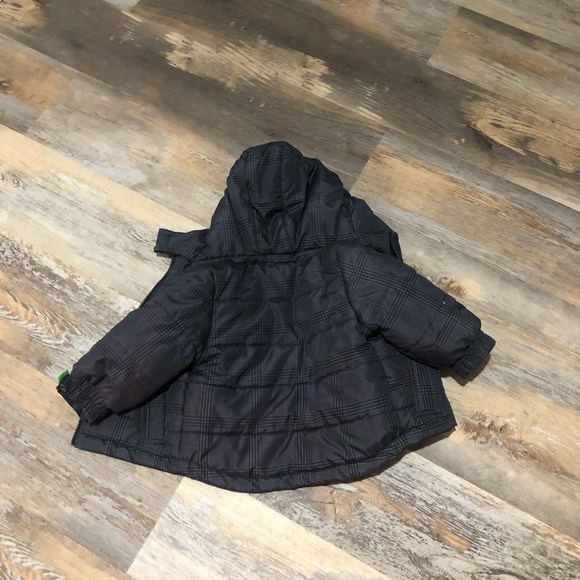 London Fog Gray Plaid Fleece Lined Puffer Jacket 24M - Picture 7 of 7